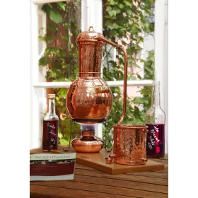   Mini-alambic arab de 2 litri, cu arzător cu alcool și coș pentru plante aromatice