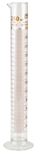 Cilindru gradat 250 ml, sticlă, cu gradație ușor de citit