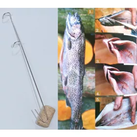   Cârlig pentru afumarea peștelui, lung – 3 bucăți oțel inoxidabil set (22 cm)