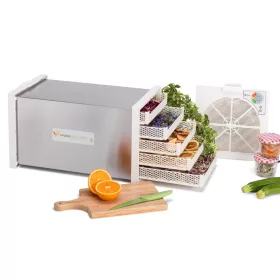   Biosec Silver – deshidrator, cu 5 tăvi, carcasă din oțel inoxidabil, fără BPA