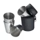 Set de pahare metalice pentru shot, 20 ml, cu suport